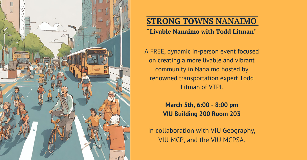 Strong Towns Nanaimo Presents: Livable Nanaimo with Todd Litman