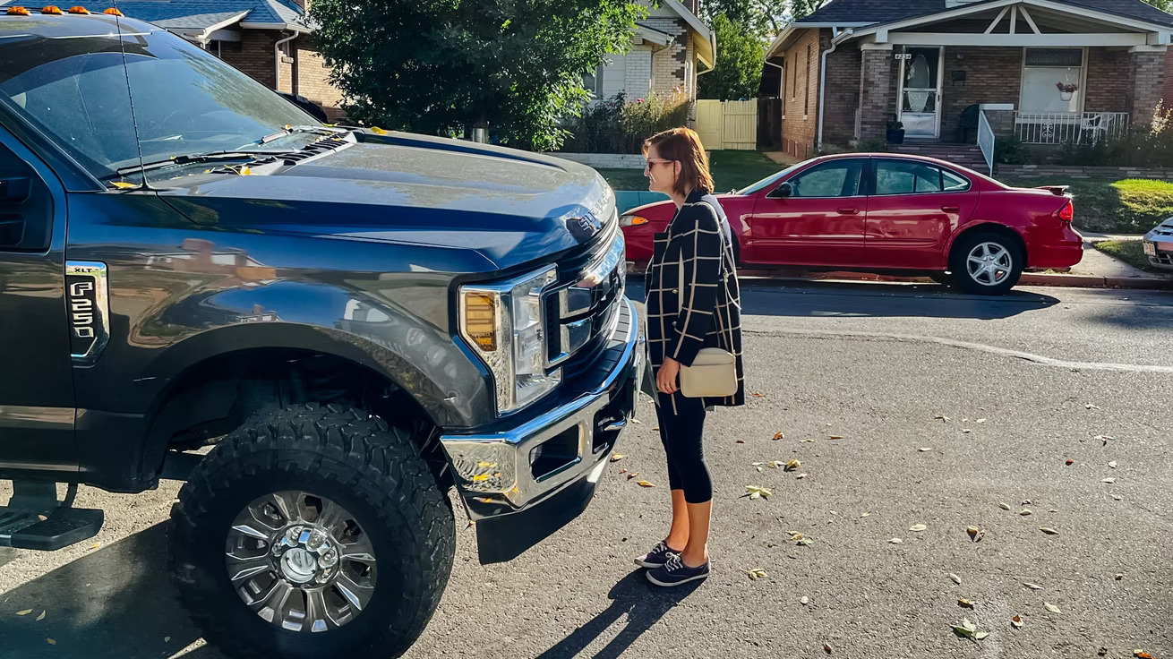 A Woman Standing In Front of A Truck (Angie Schitt, The Atlantic)