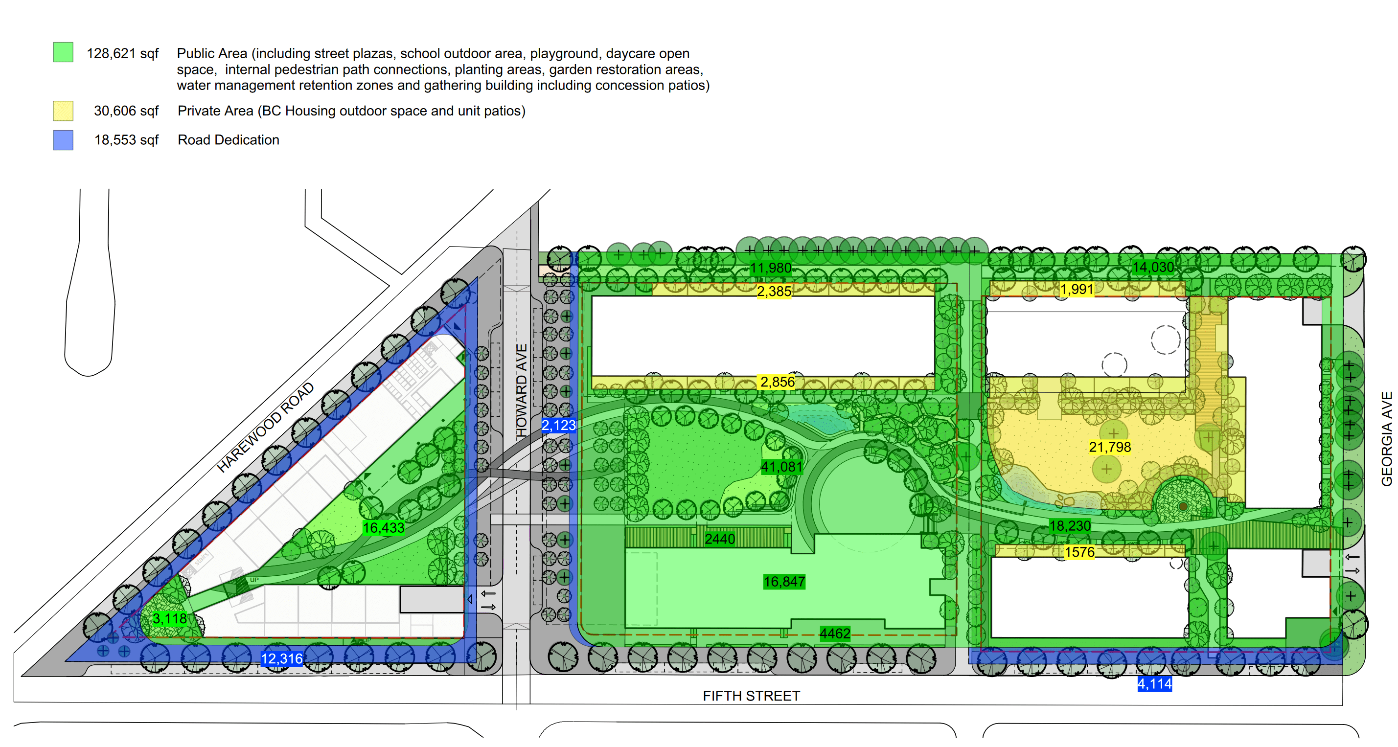 Landscape concept art and proposed public pathways. (Formline Architecture)