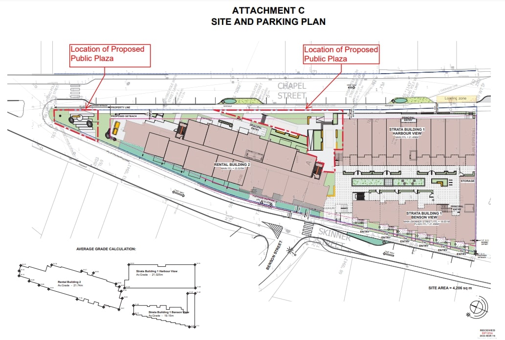 Layout of Three New Six-Storey Towers Downtown (City of Nanaimo)
